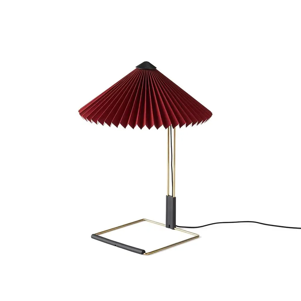 Small Table Lamp with Dimmer - Red, Cotton