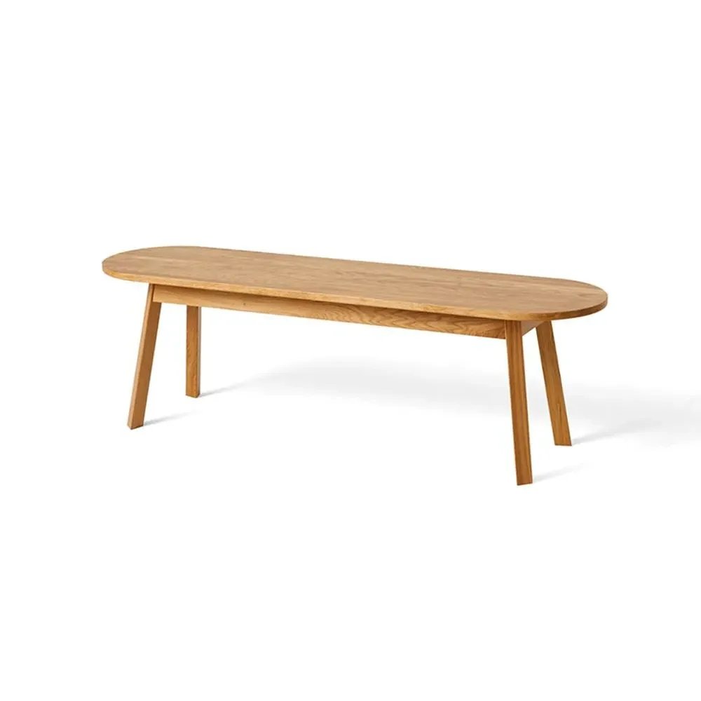 Small Triangle Leg Bench - Lacquered Oak image