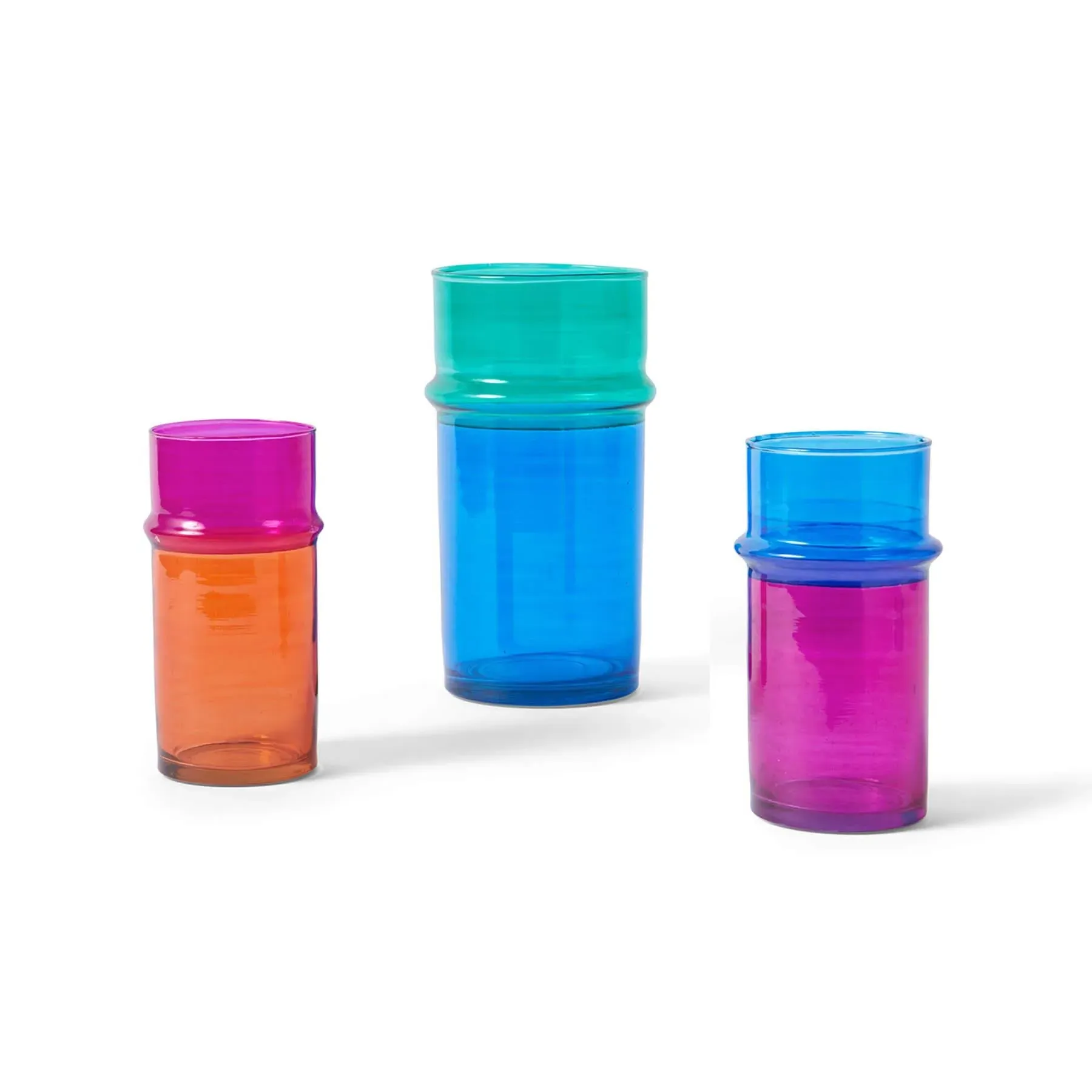 Small Vase Hand-Blown - Pink Blue, Recycled Glass