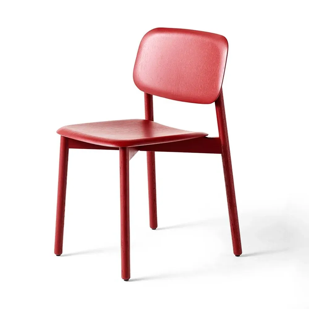 Soft Edge 60 Dining Chair - Fall Red, Oak