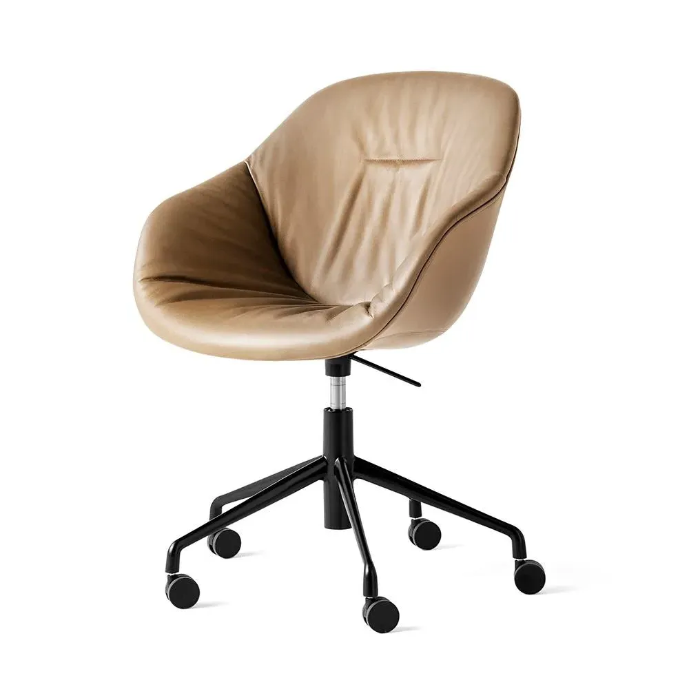 Soft Office Chair with Gas Lift - Cognac