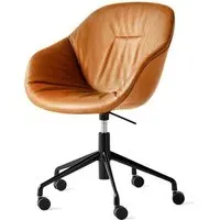 Soft Office Chair with Gas Lift - Cognac