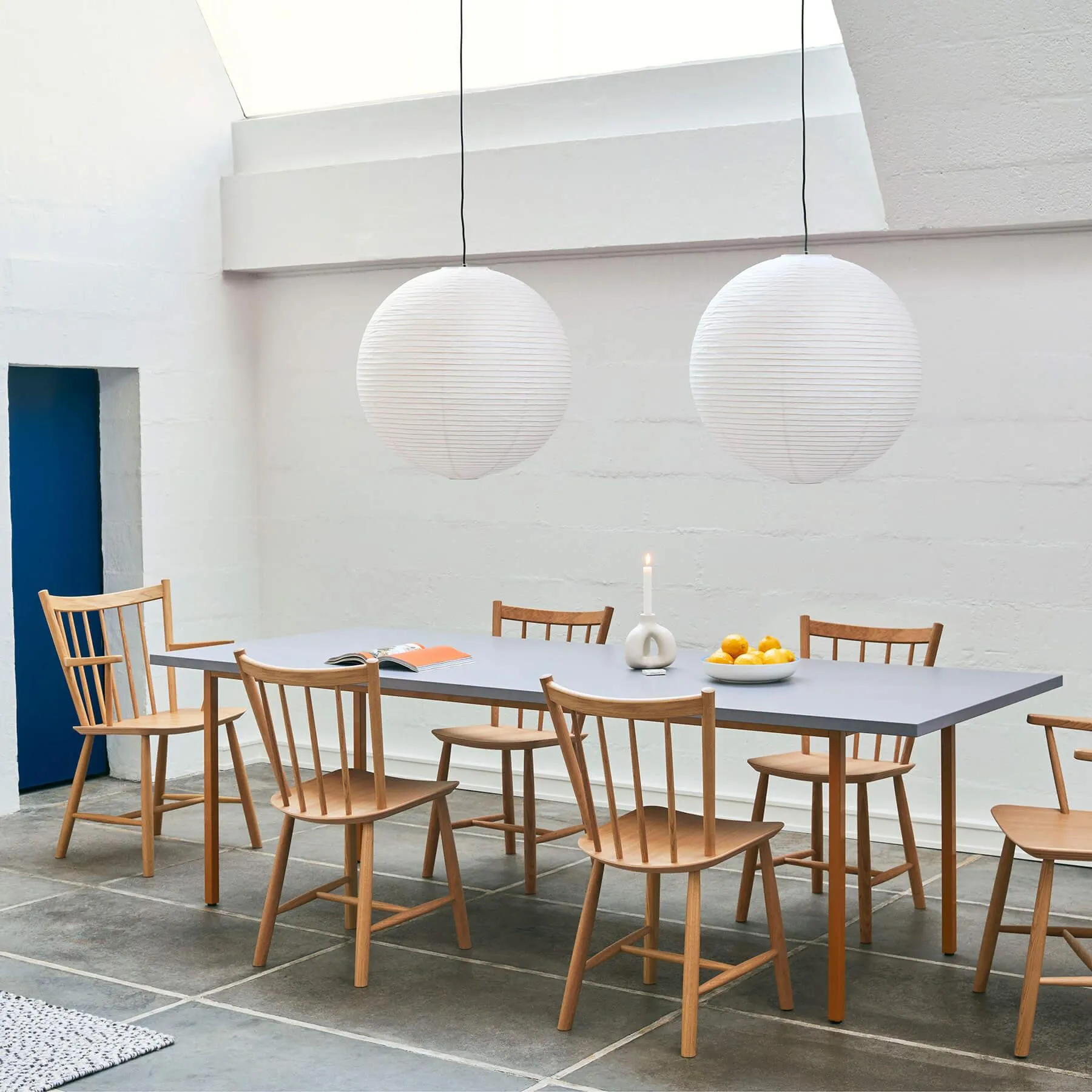 Spindle Back Dining Chair - White, Beech