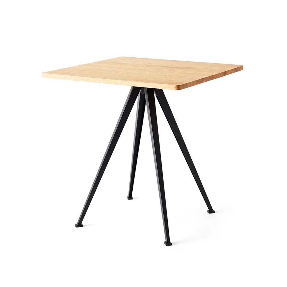 Square Cafe Table - Oak, Steel