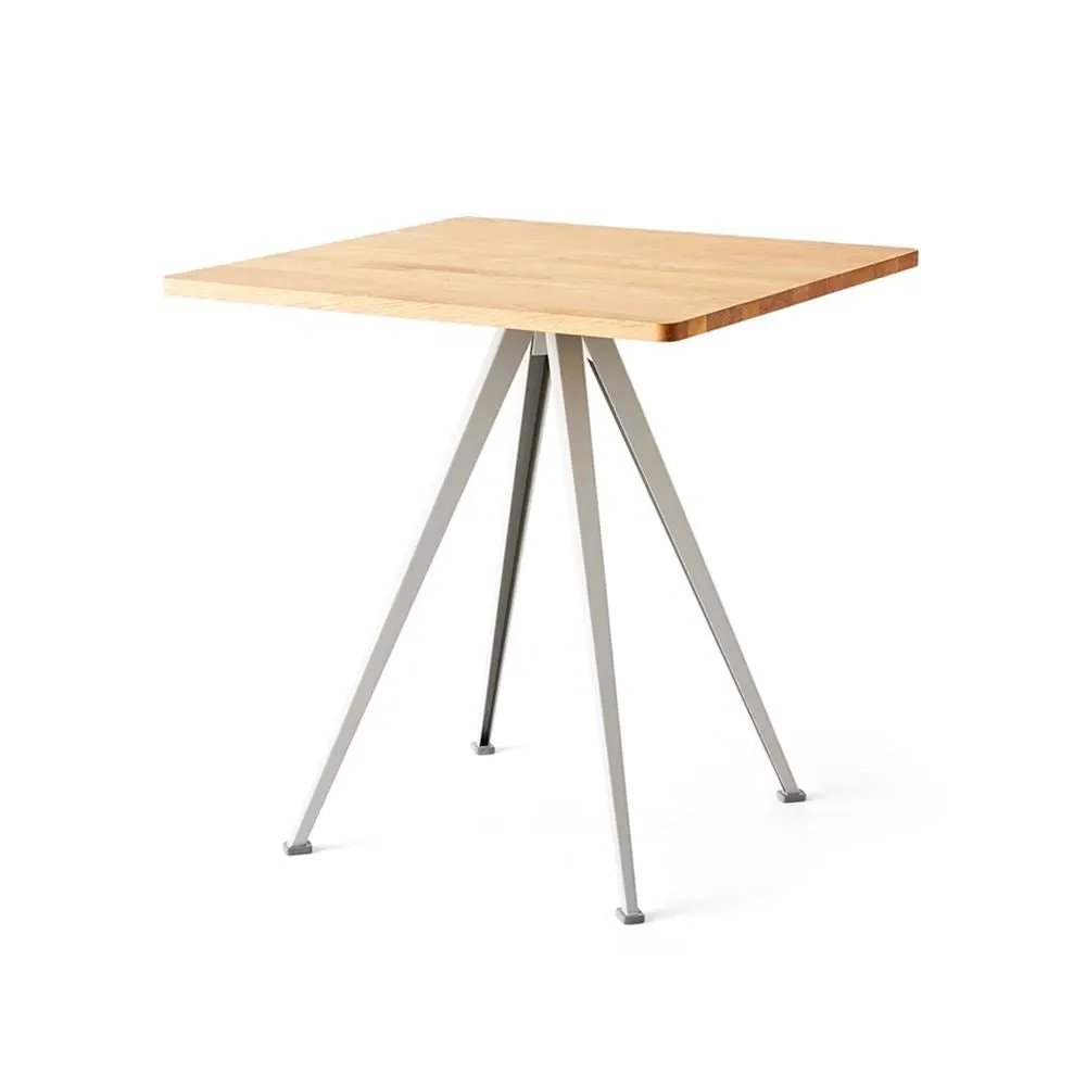Square Cafe Table - Oak, Steel