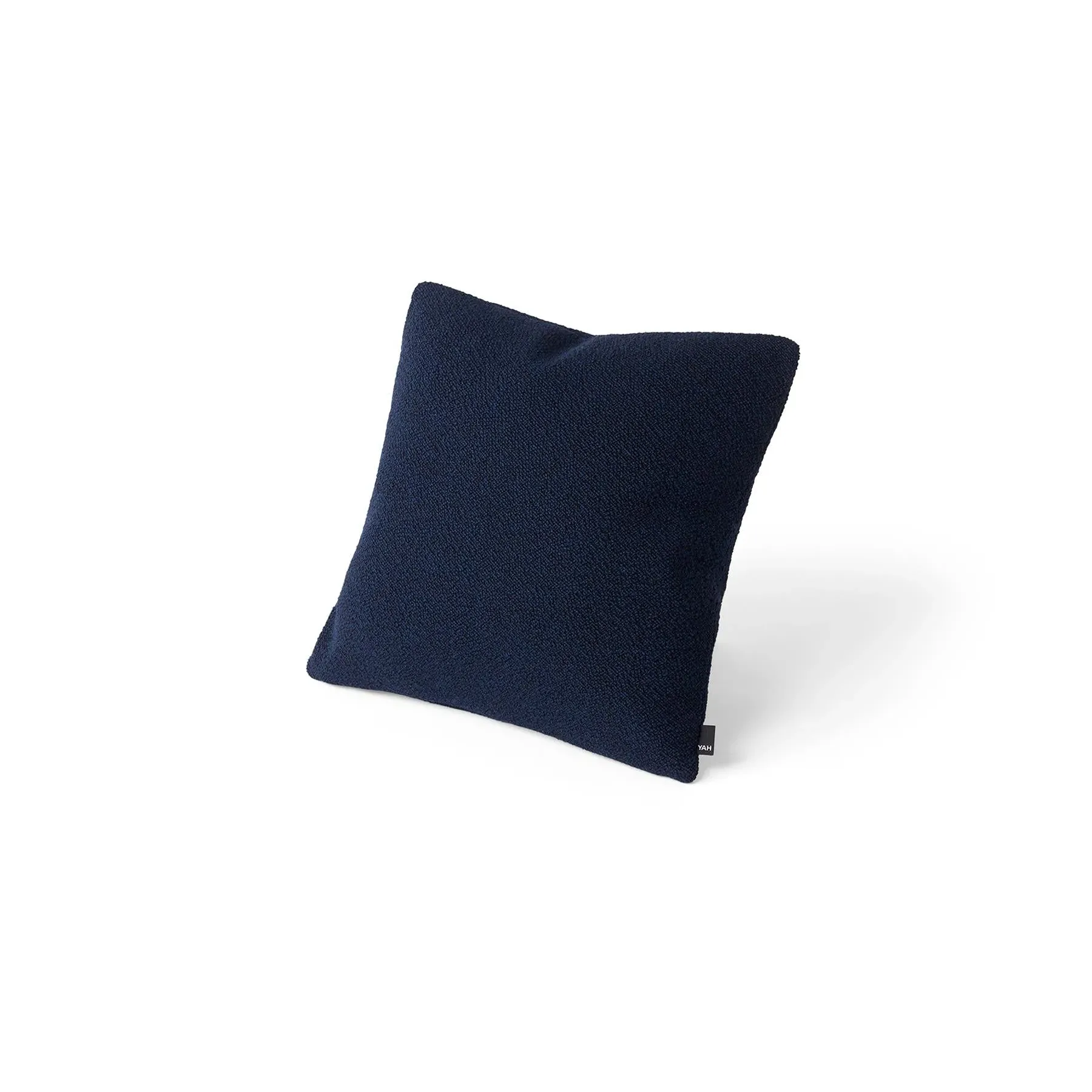 Square Cushion with Feather Fill - Dark Blue, Bouclé