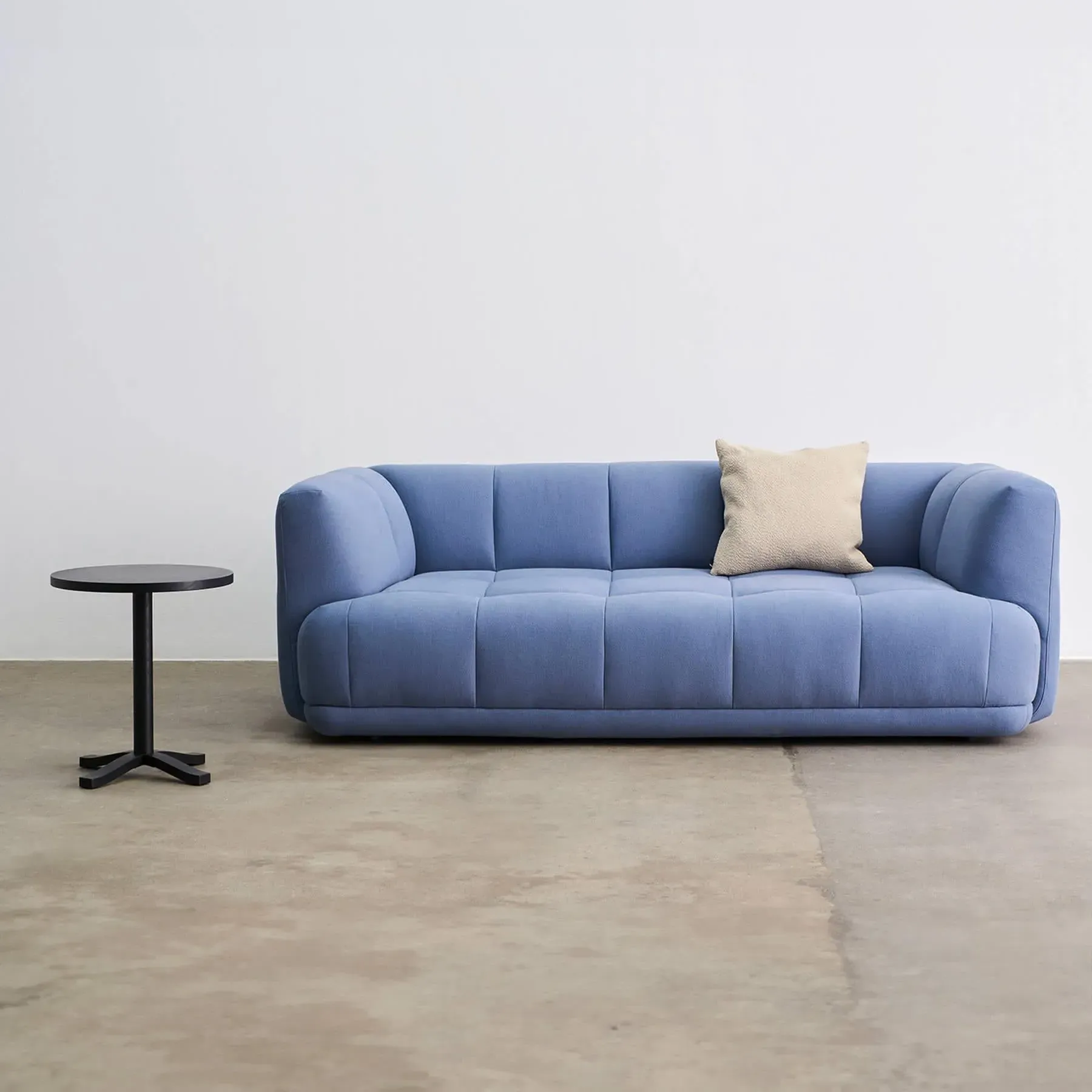 Square Cushion with Feather Fill - Ice Blue, Bouclé