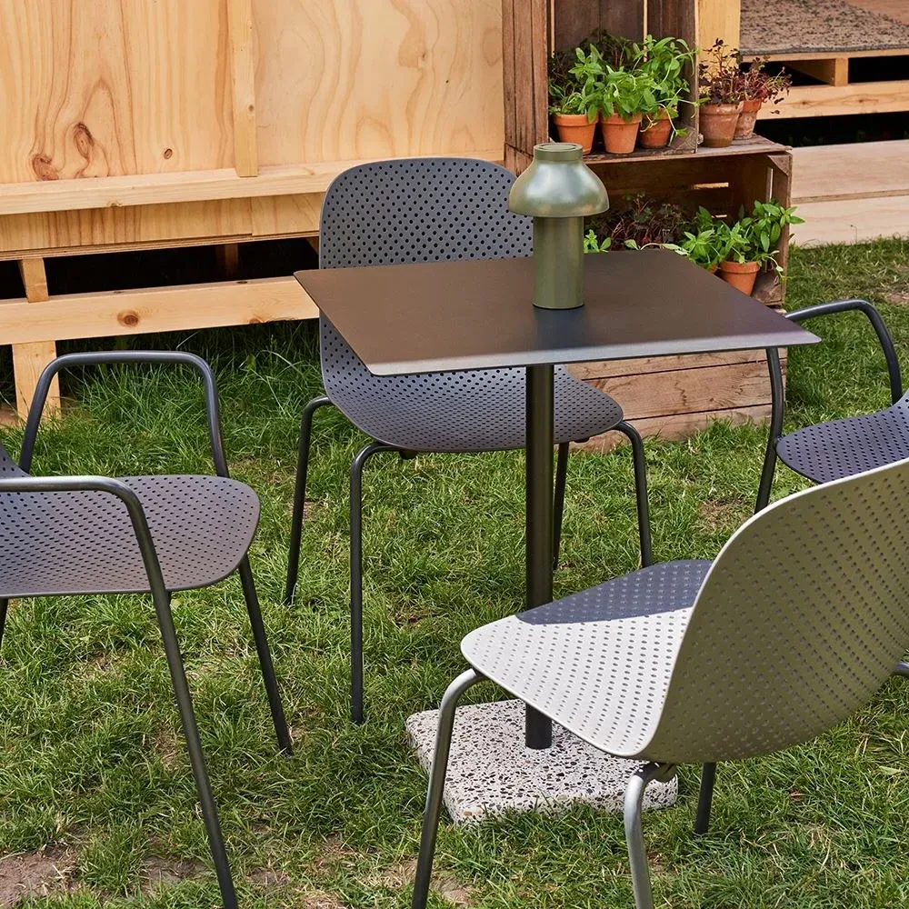 Square Dining Table - Grey, Terrazzo