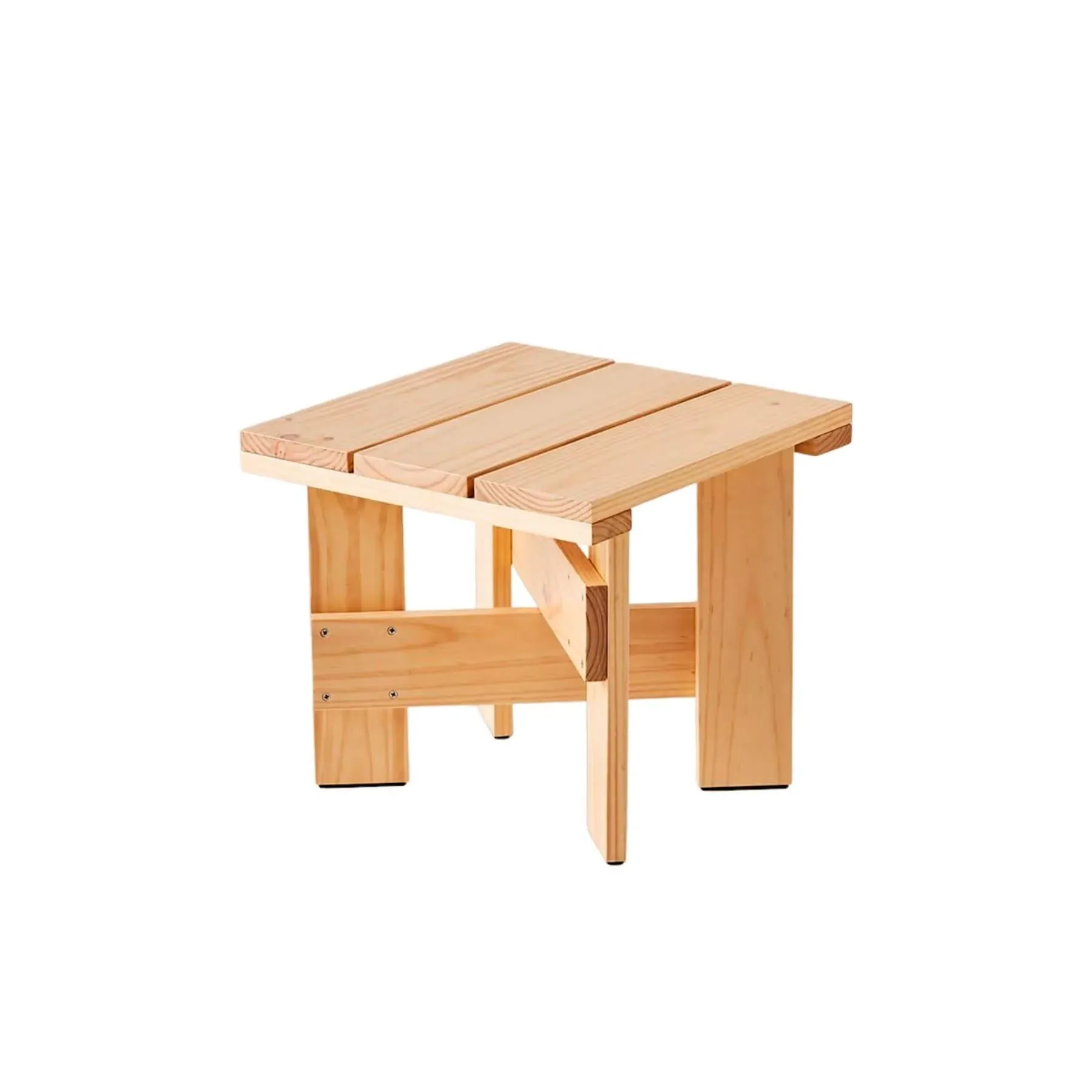 Square Low Table with Crossbars - Grey, Pine
