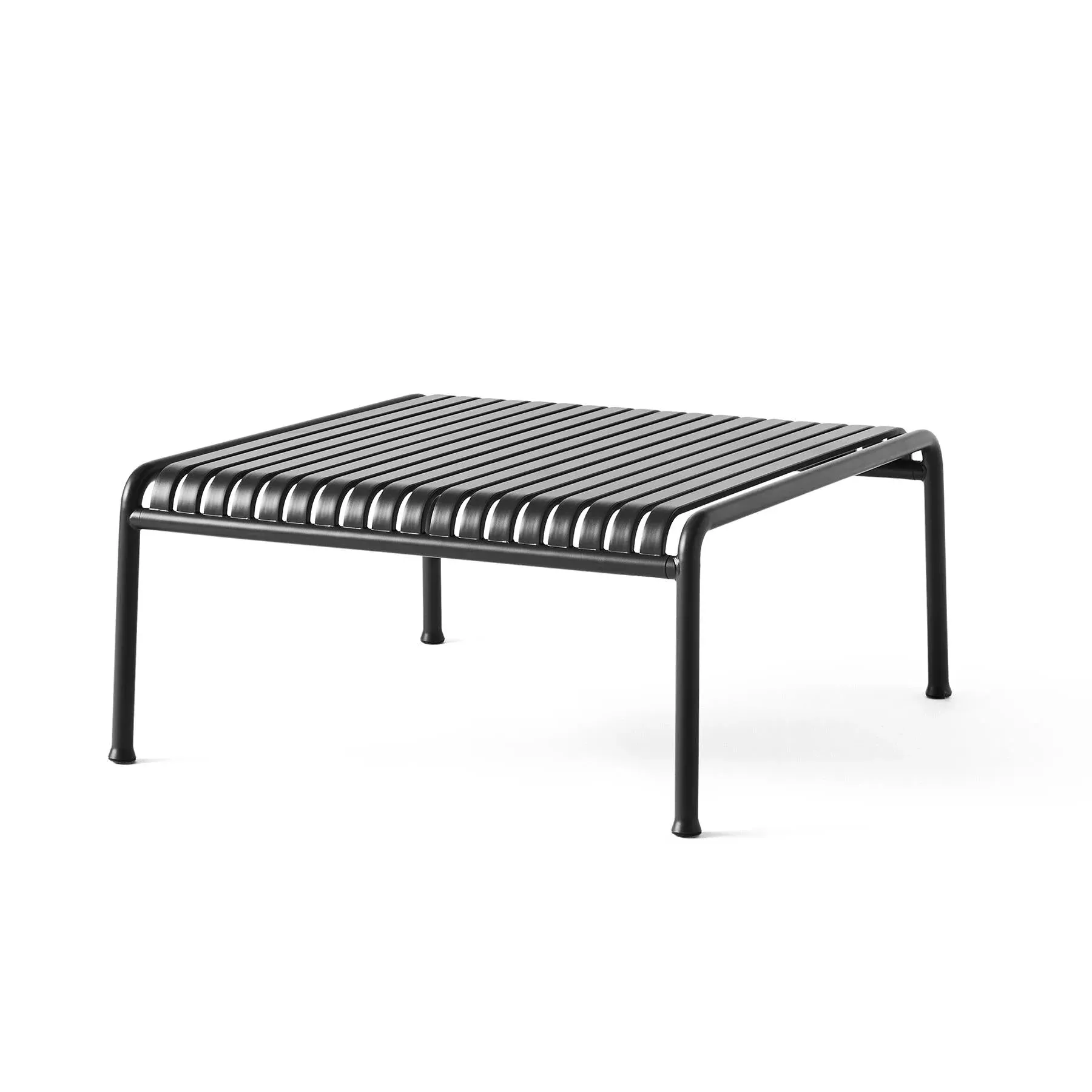 Square Low Table with Slats - Anthracite, Steel