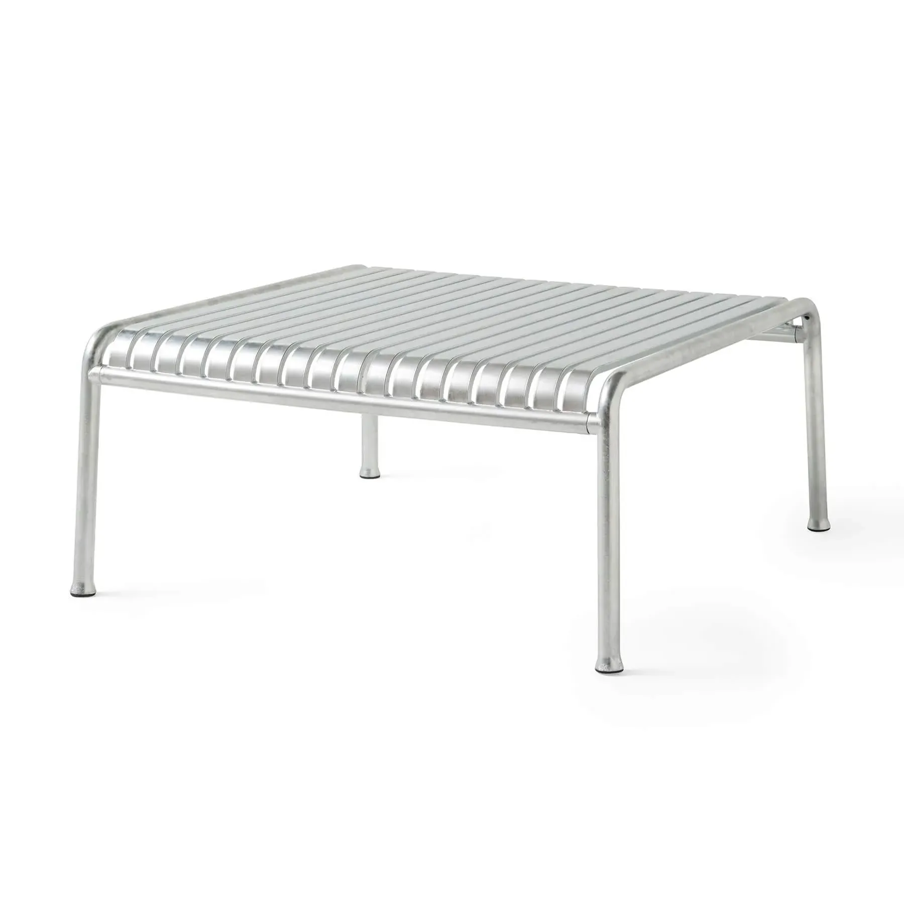 Square Low Table with Slats - Galvanised Steel