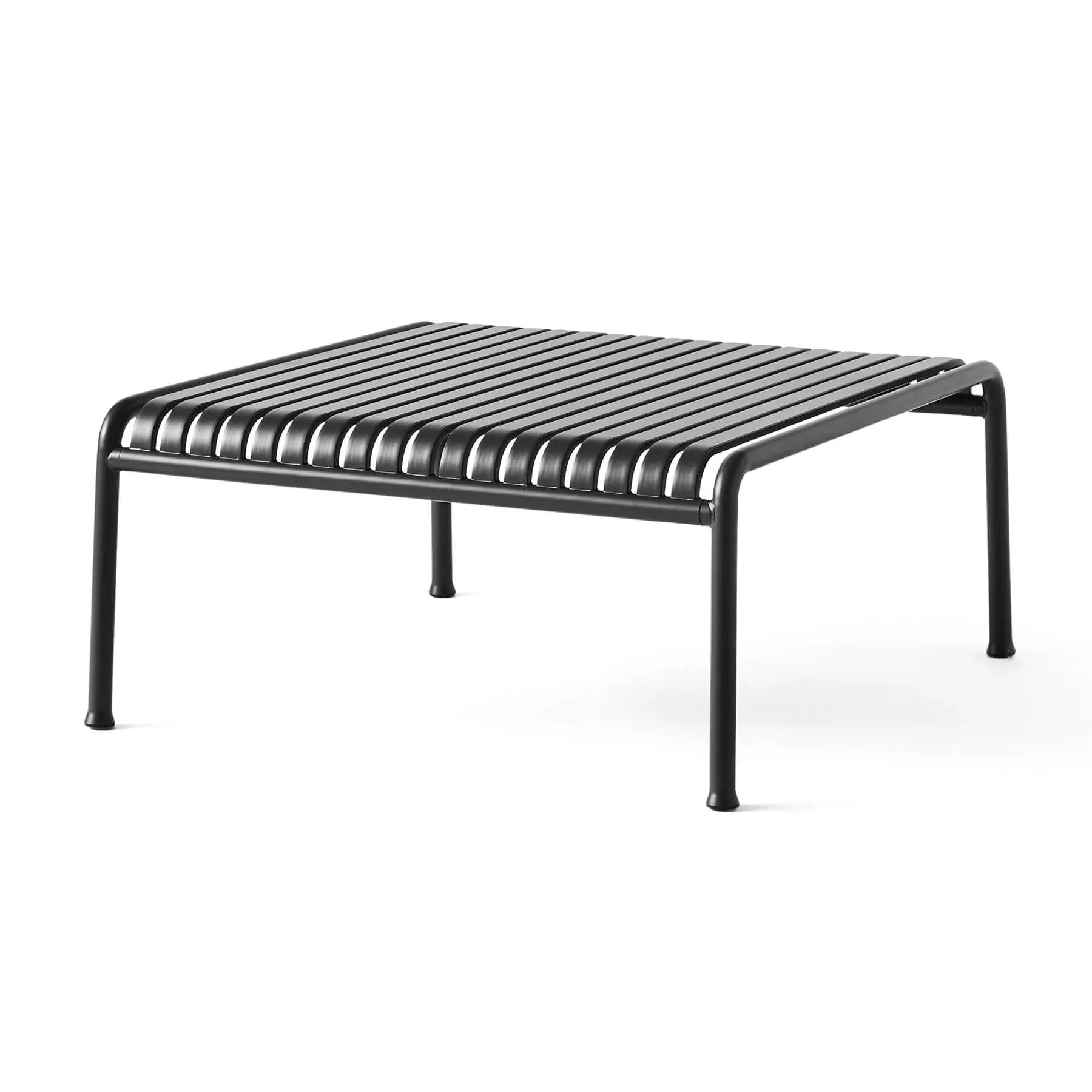 Square Low Table with Slats - Olive, Steel