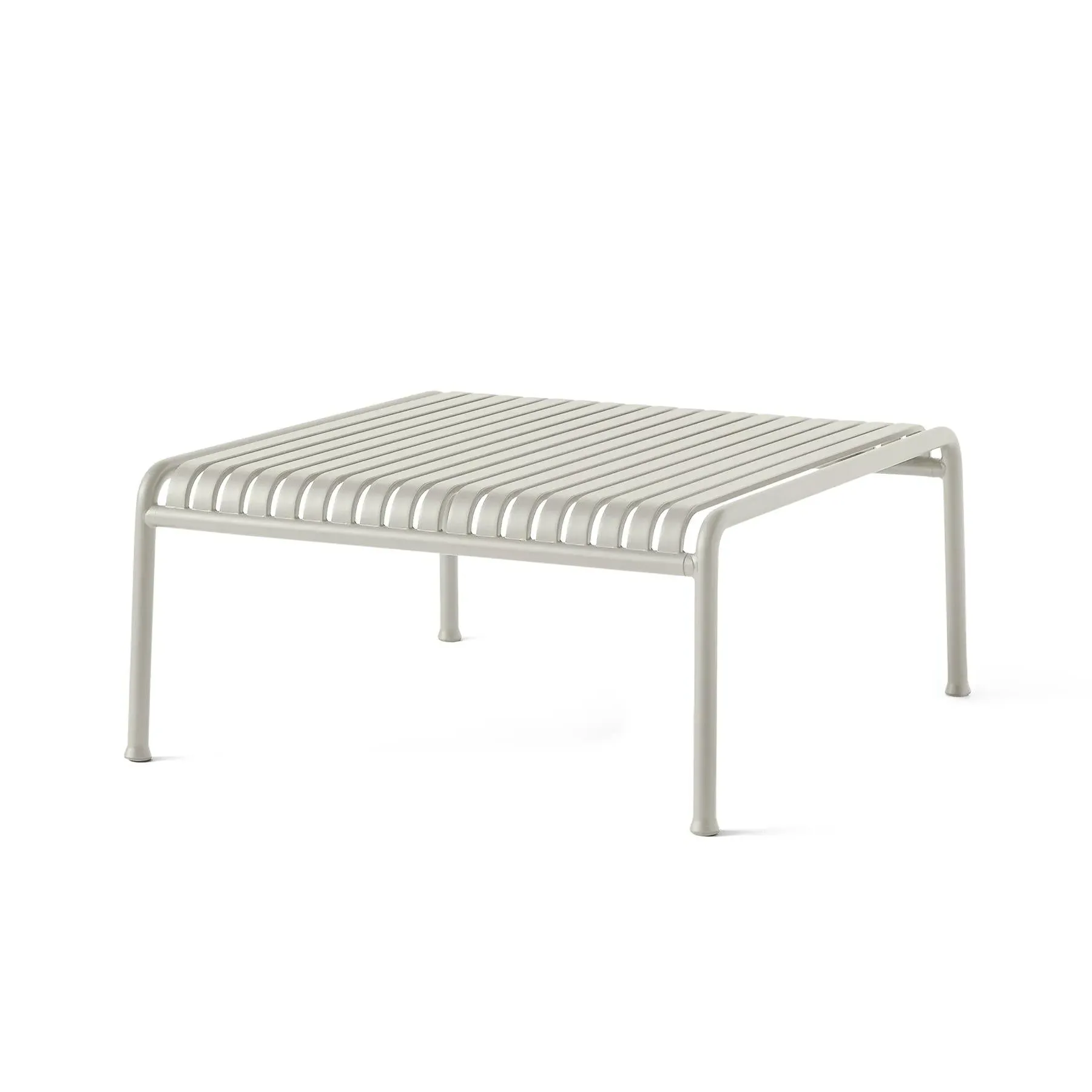 Square Low Table with Slats - Olive, Steel