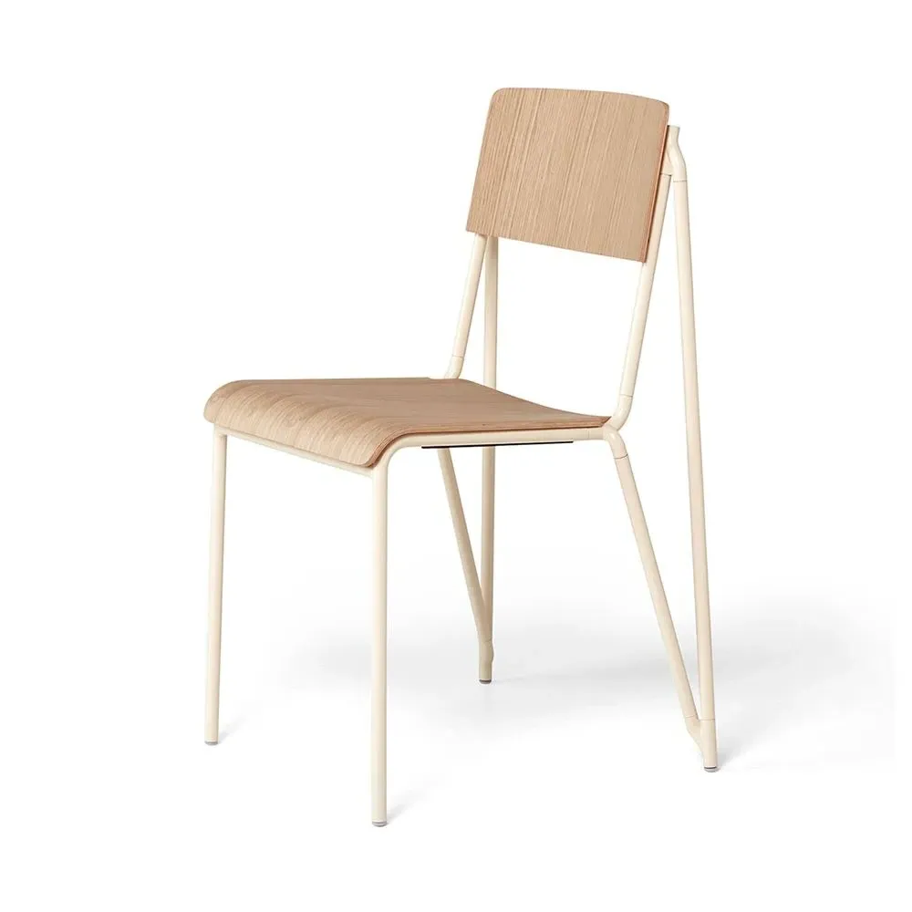 Stackable Dining Chair - Pearl, Oak