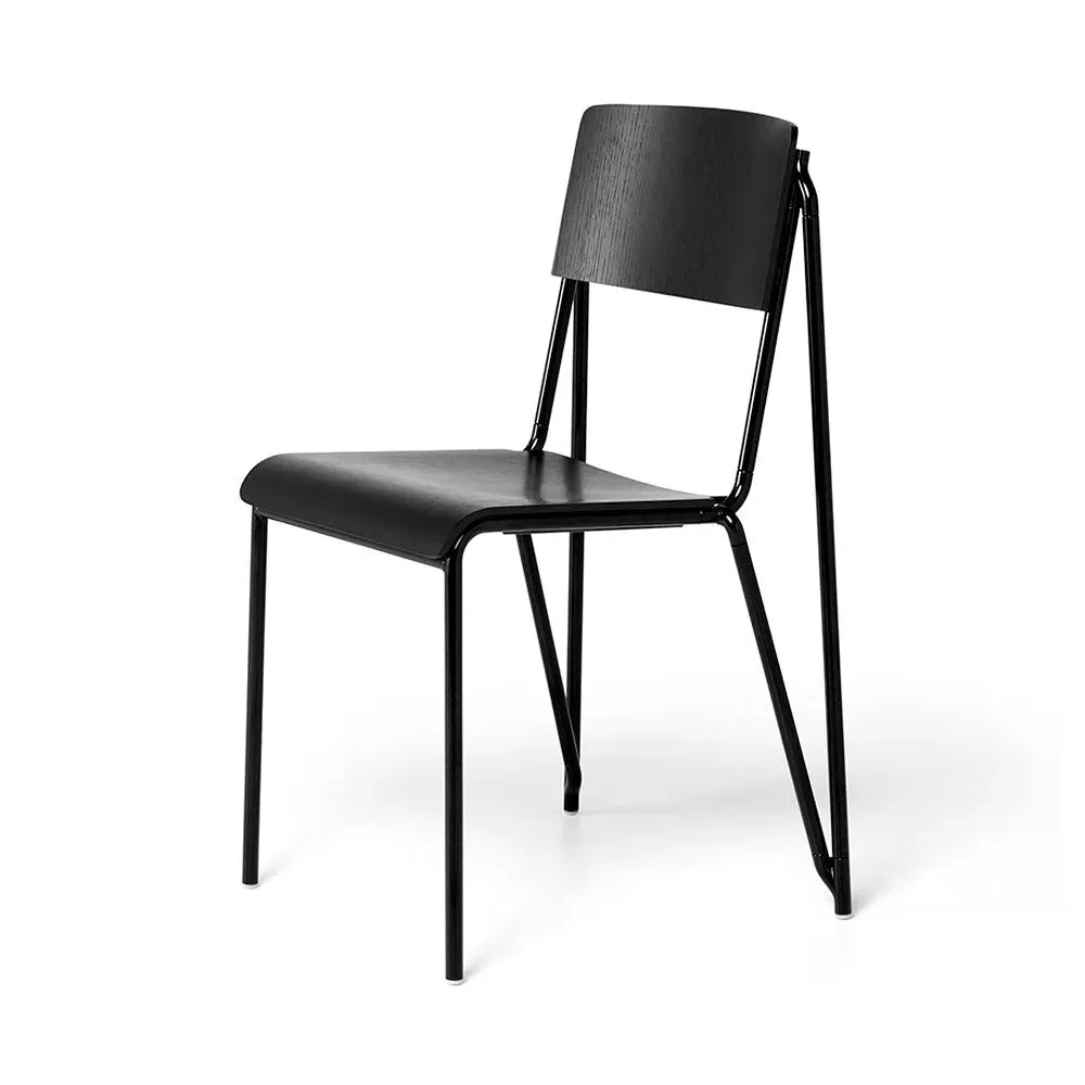 Stackable Dining Chair with Gliders - Black, Oak