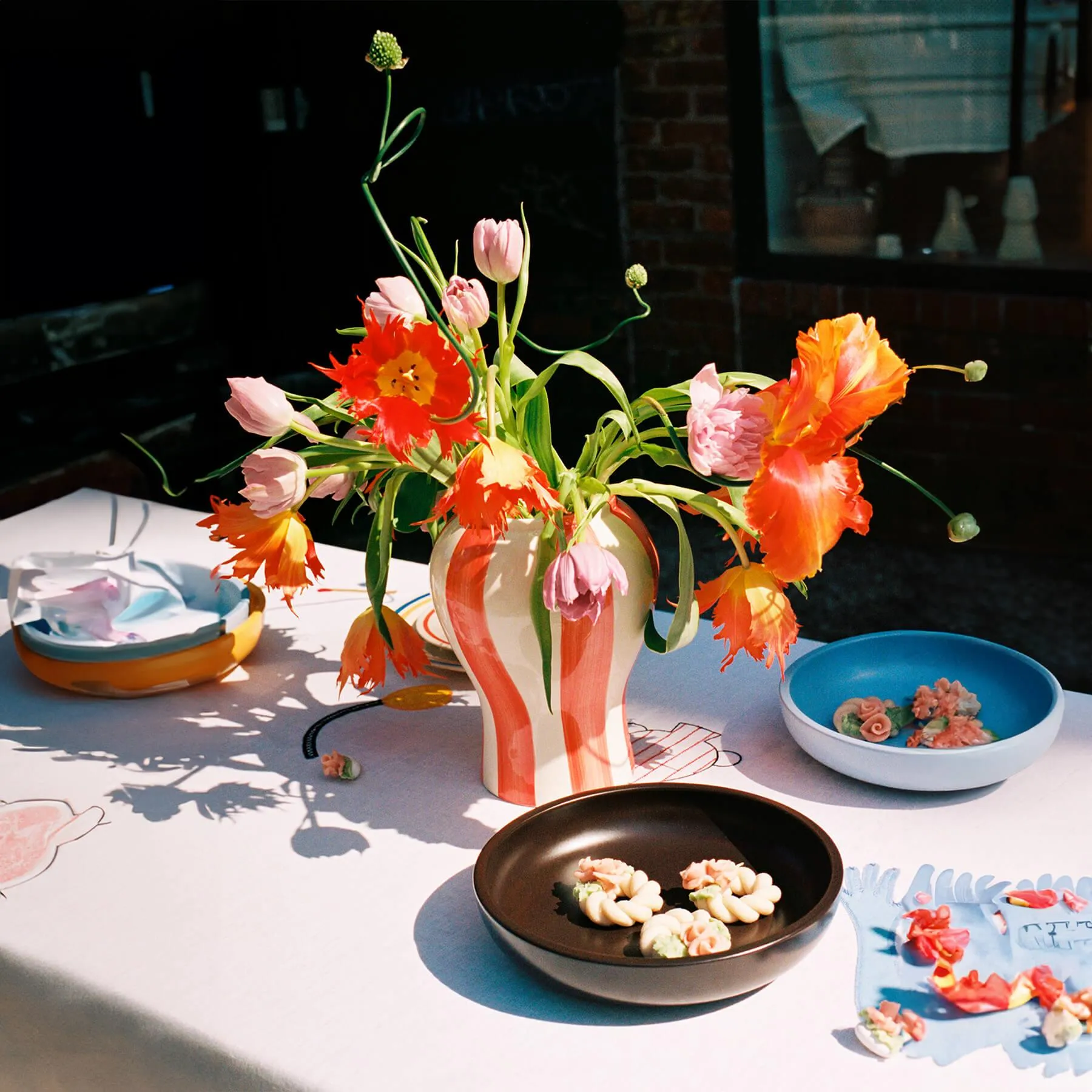 Stripe Vase - Red, Stoneware