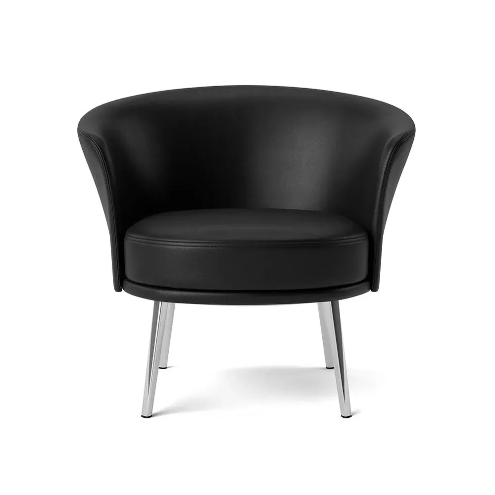 Swivel Chair with Rounded Back - Aluminium