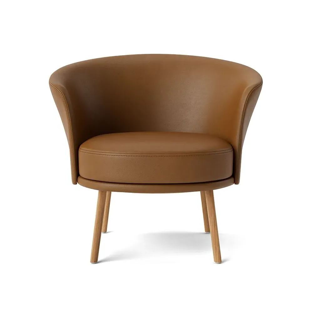 Swivel Chair with Rounded Back - Oak