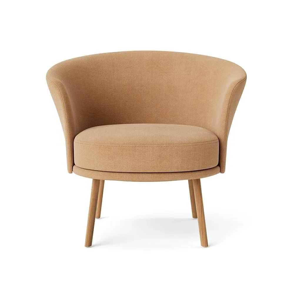 Swivel Chair with Rounded Back - Oak image