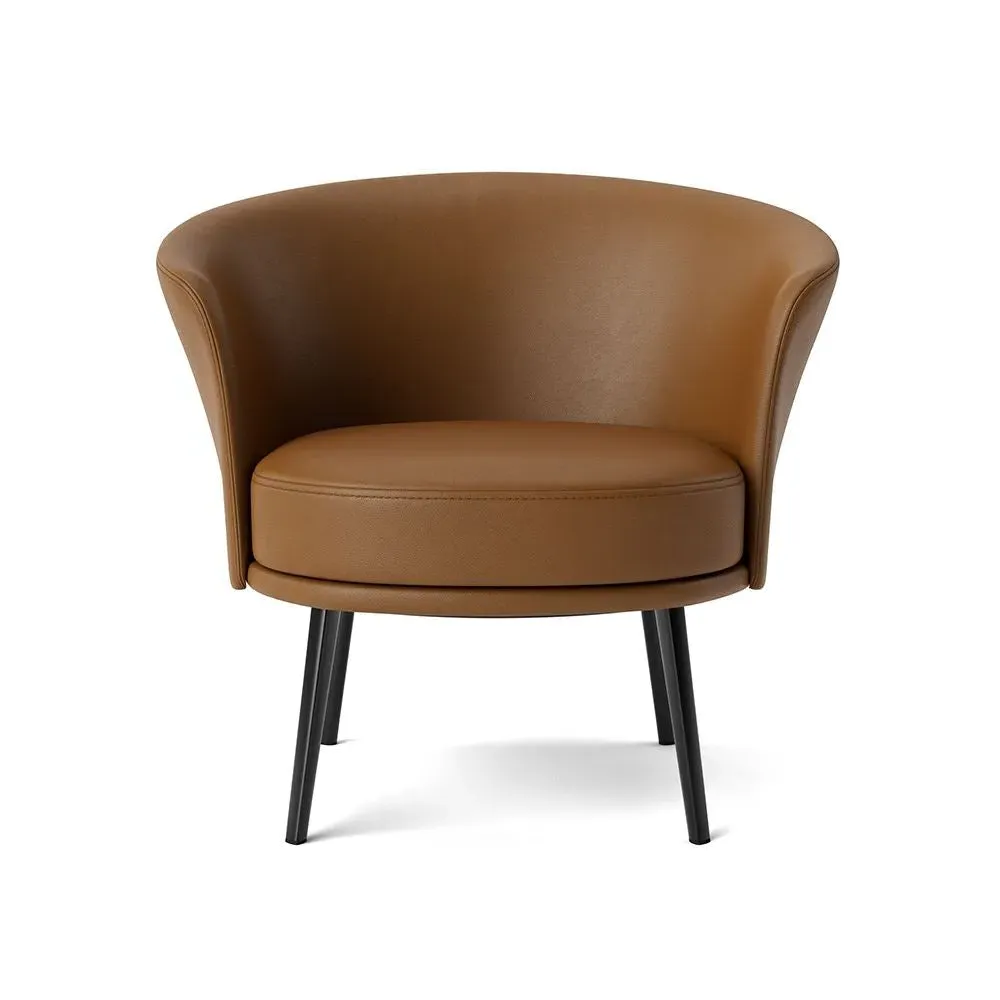 Swivel Chair with Rounded Back - Steel