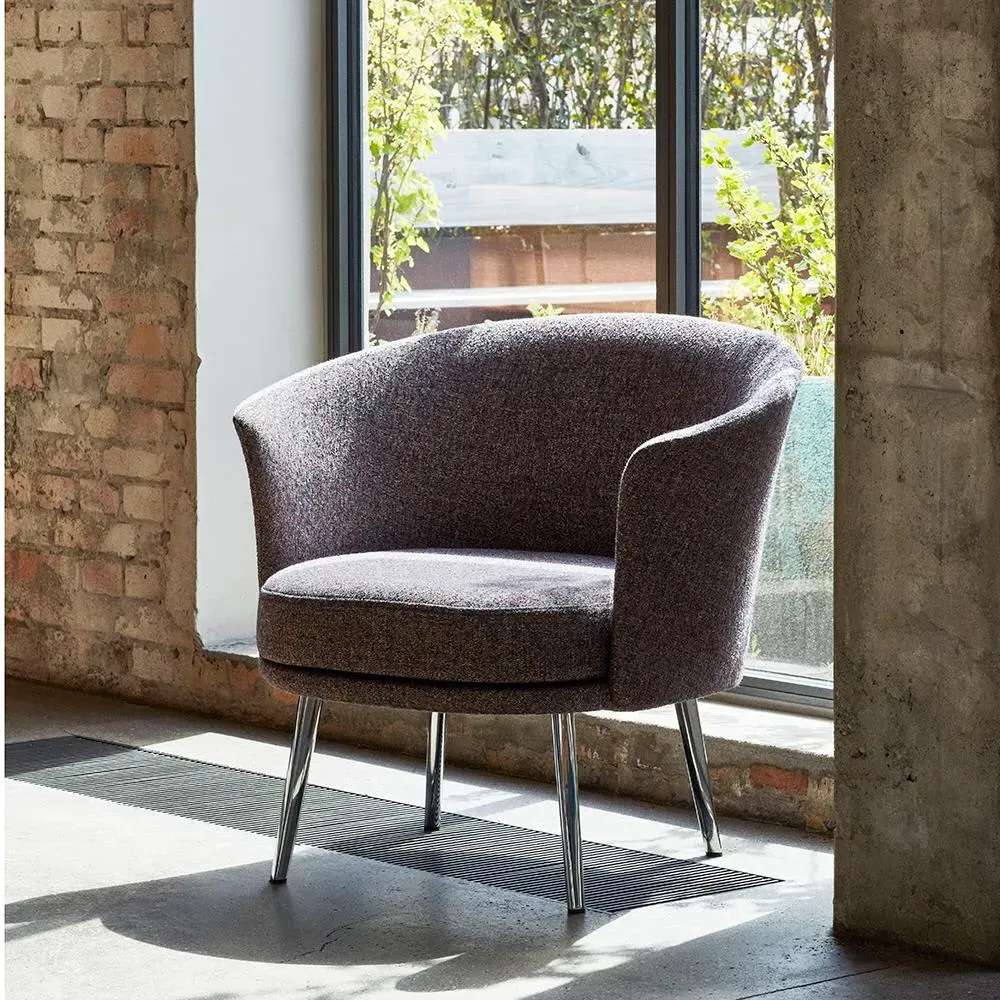 Swivel Chair with Rounded Back - Steel