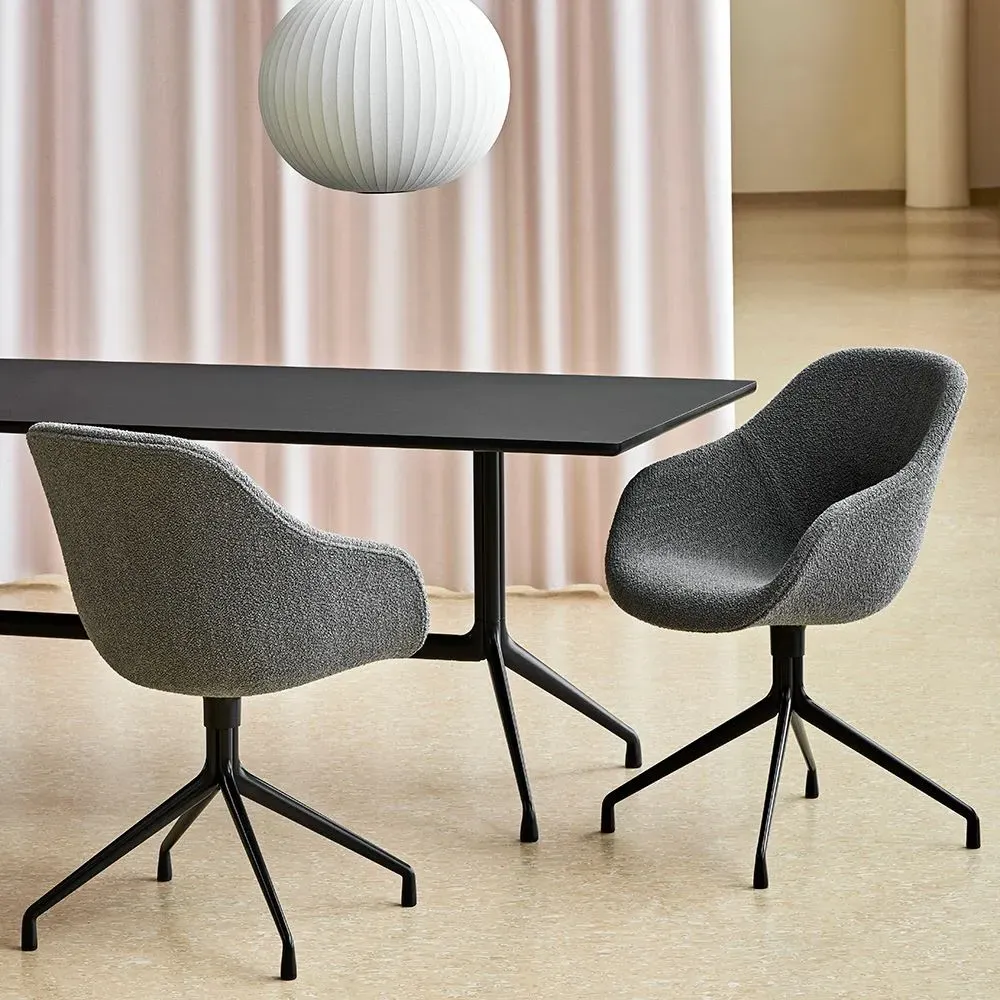 Swivel Dining Chair - Grey, Upholstered