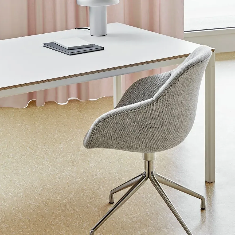 Swivel Dining Chair - Grey, Upholstered