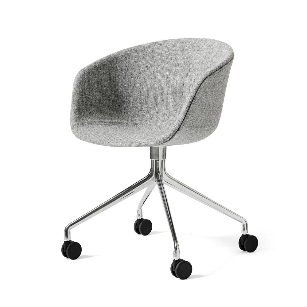 Swivel Office Chair with Castors - Aluminium