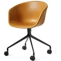 Swivel Office Chair with Castors - Cognac