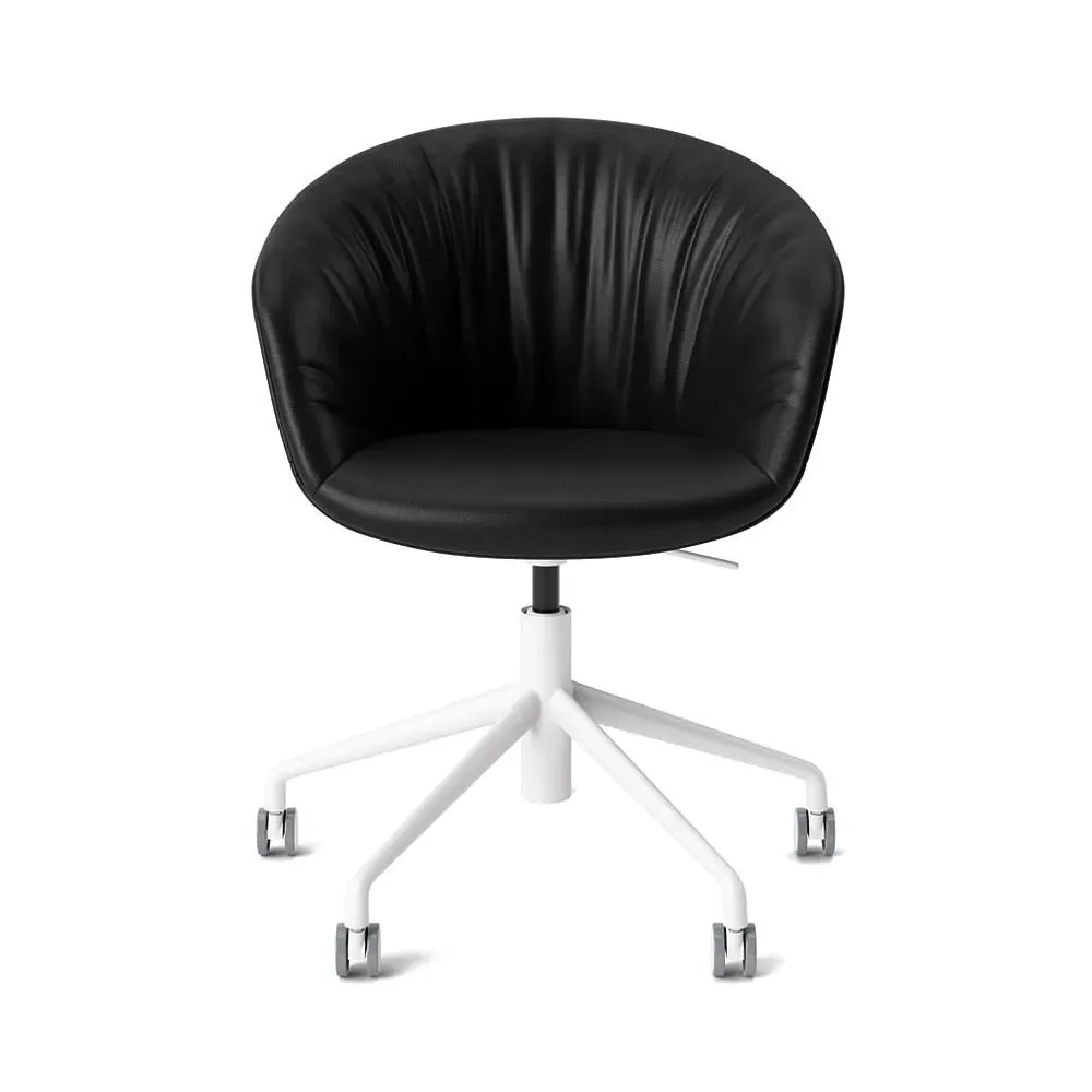 Swivel Office Chair with Gas Lift - White Base
