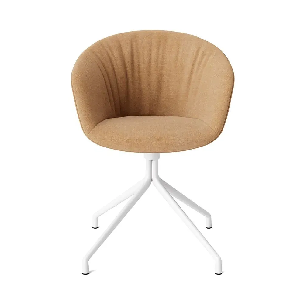 Swivel Office Chair with Upholstery - White Base