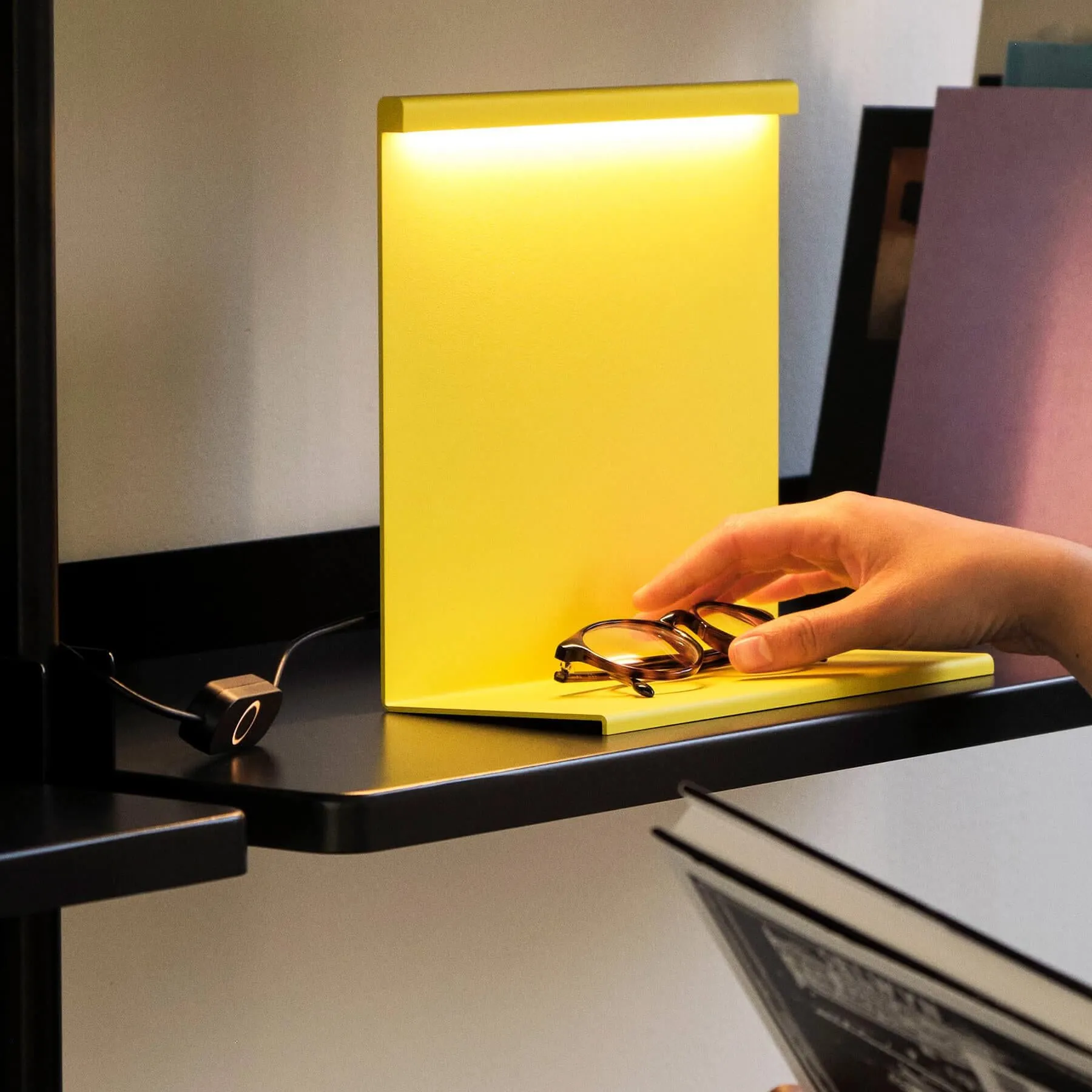 Table Lamp with Dimmer - Yellow, Steel