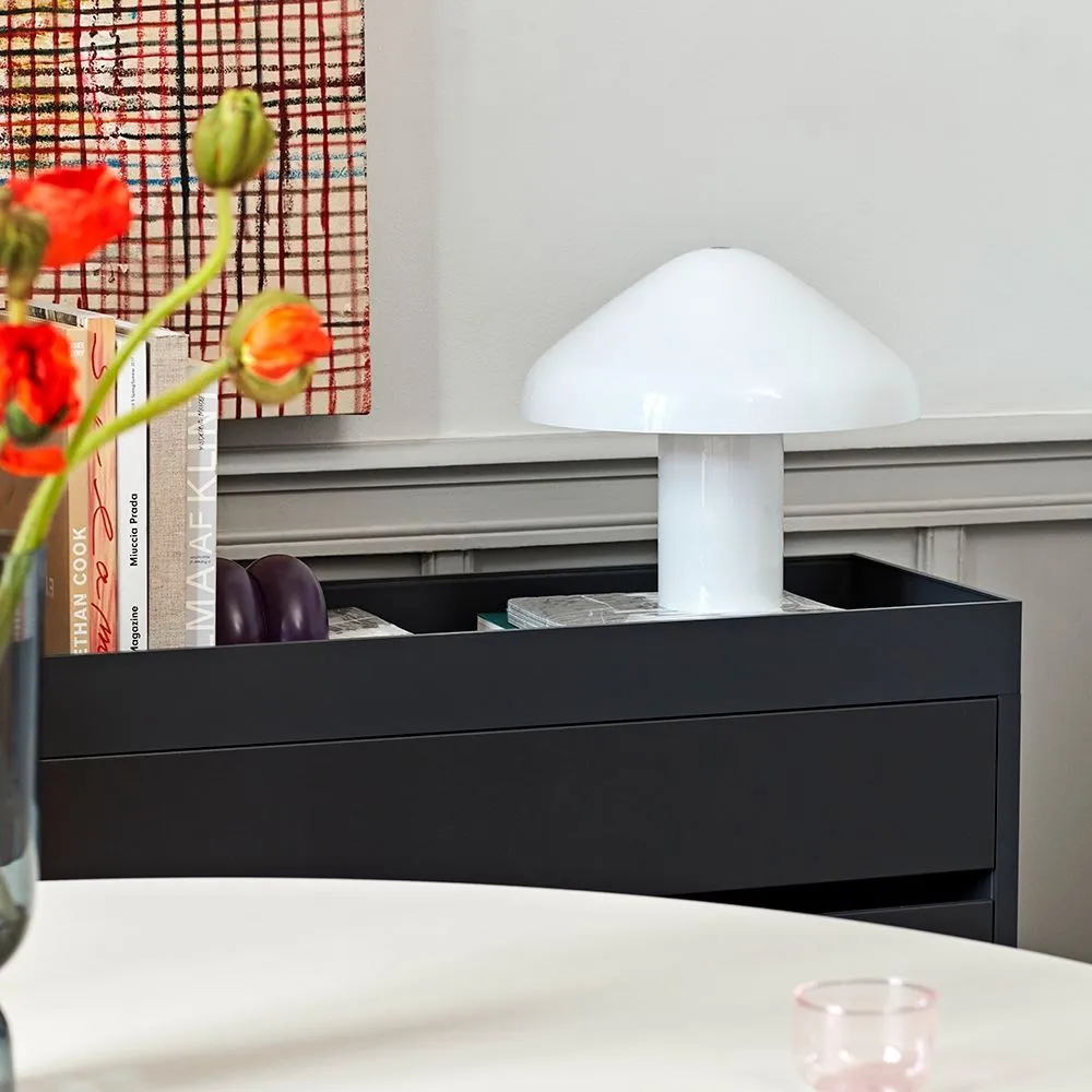 Table Lamp with LED - Opal White, Glass