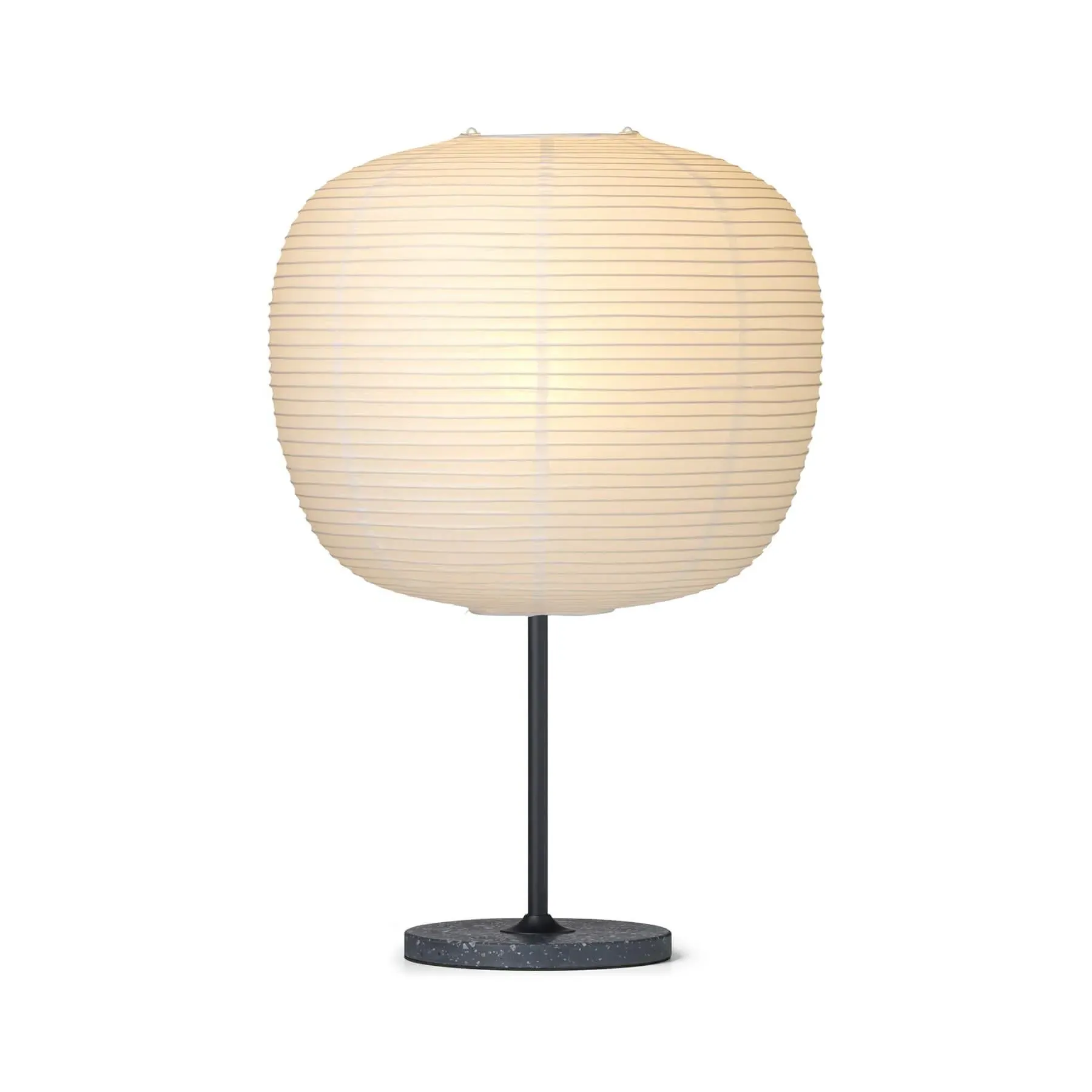 Table Lamp with Rice Paper Shade - Black, Terrazzo
