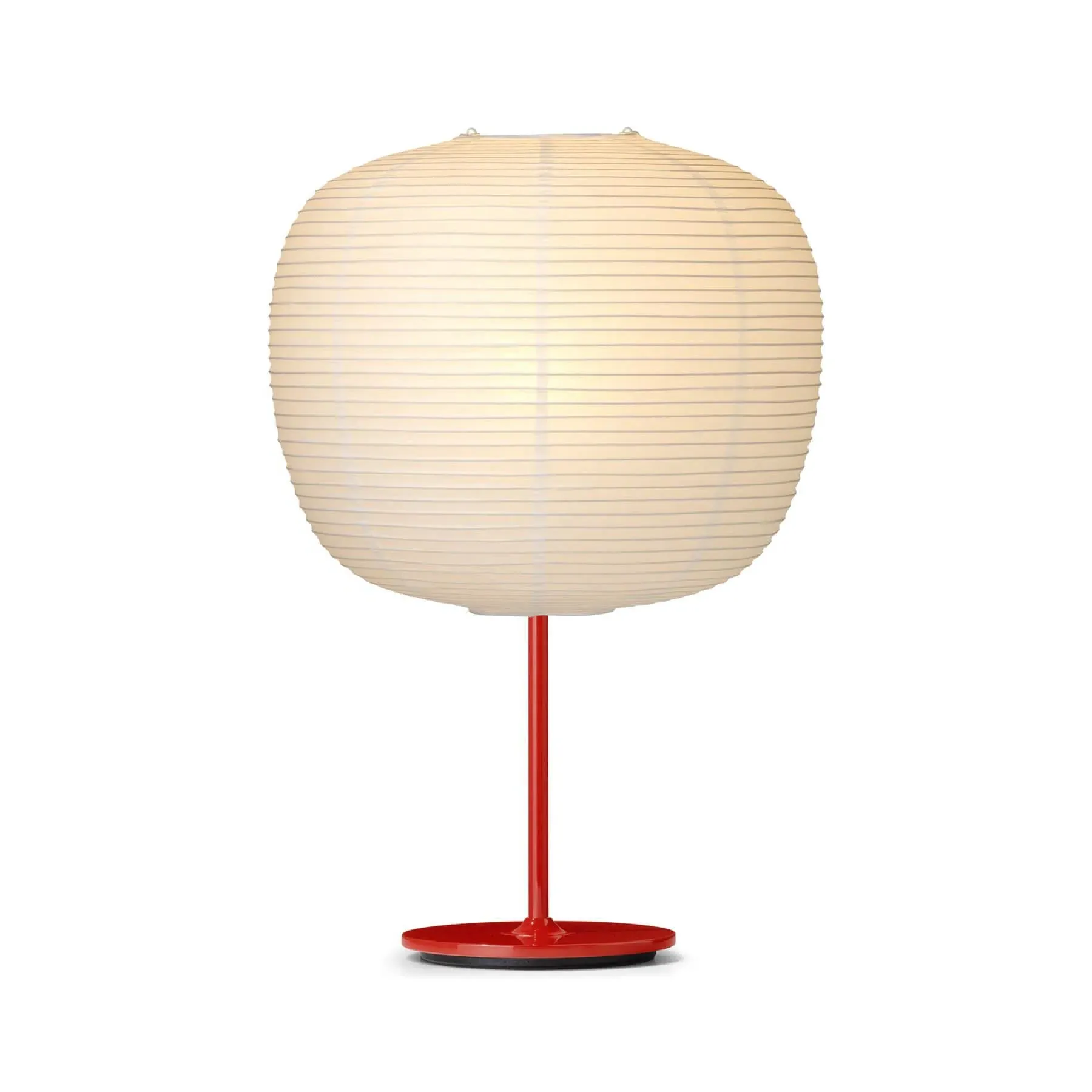 Table Lamp with Rice Paper Shade - Red, Steel