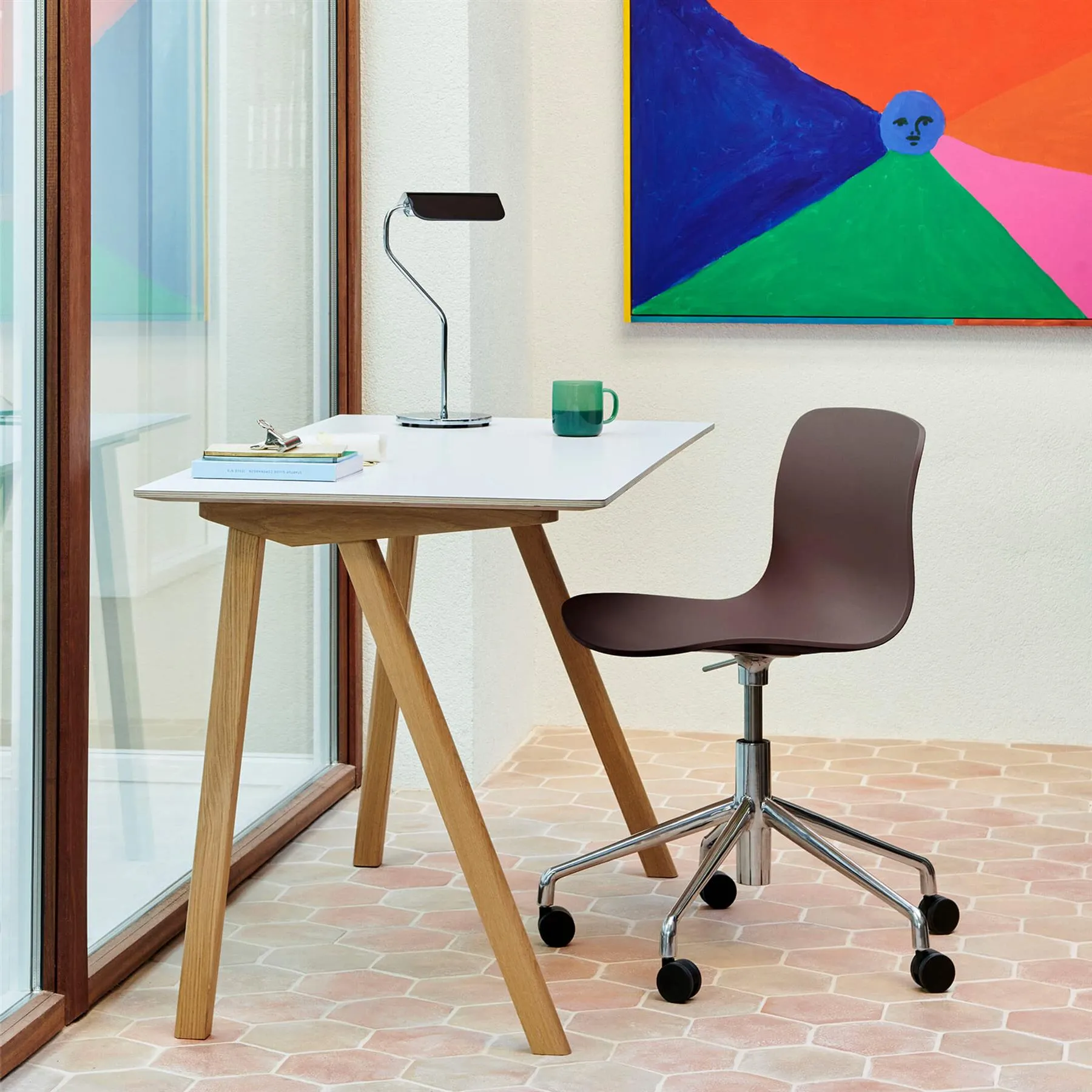 Table Lamp with Rotatable Shade - White, Steel