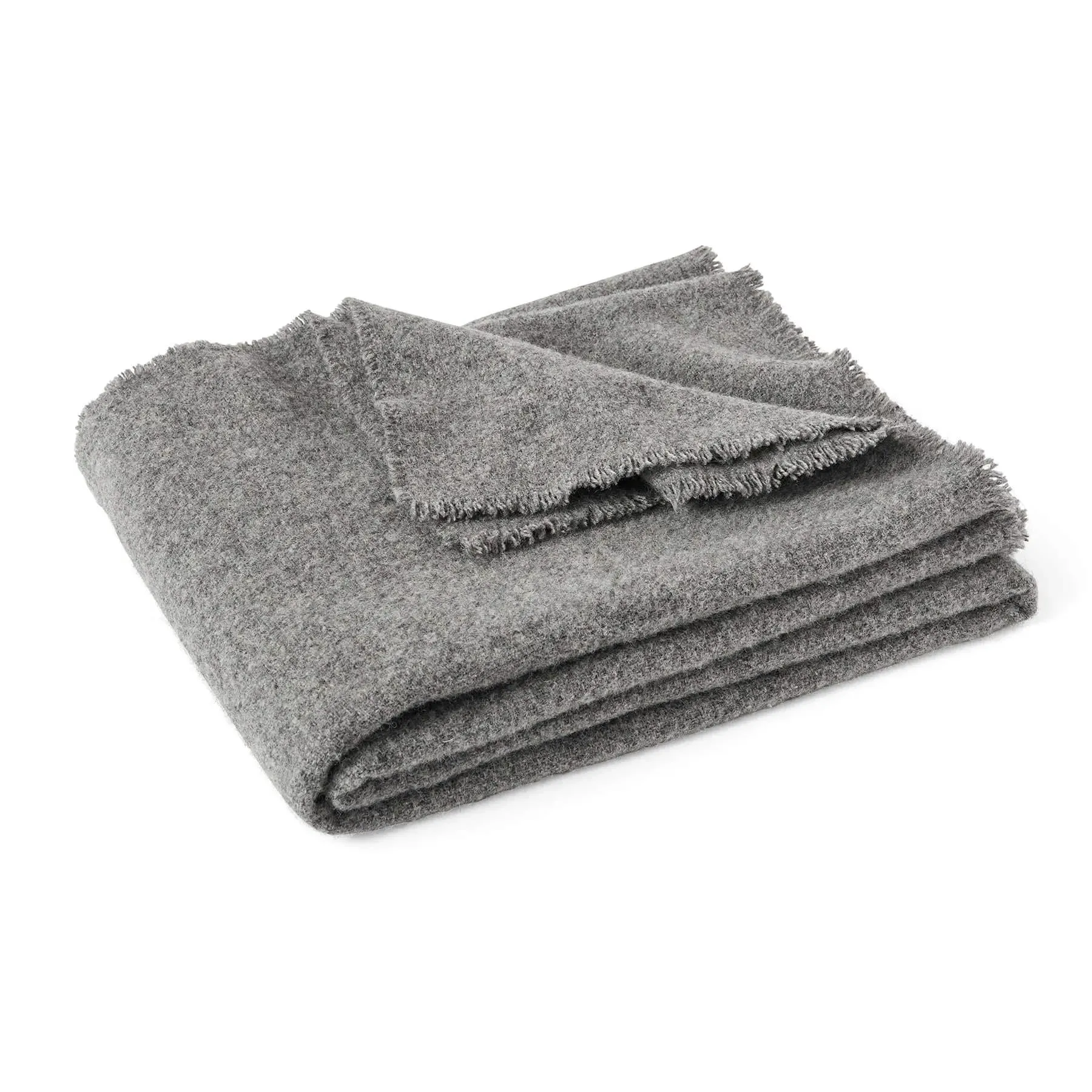 Throw Blanket with Twill Weave - Brown, Wool