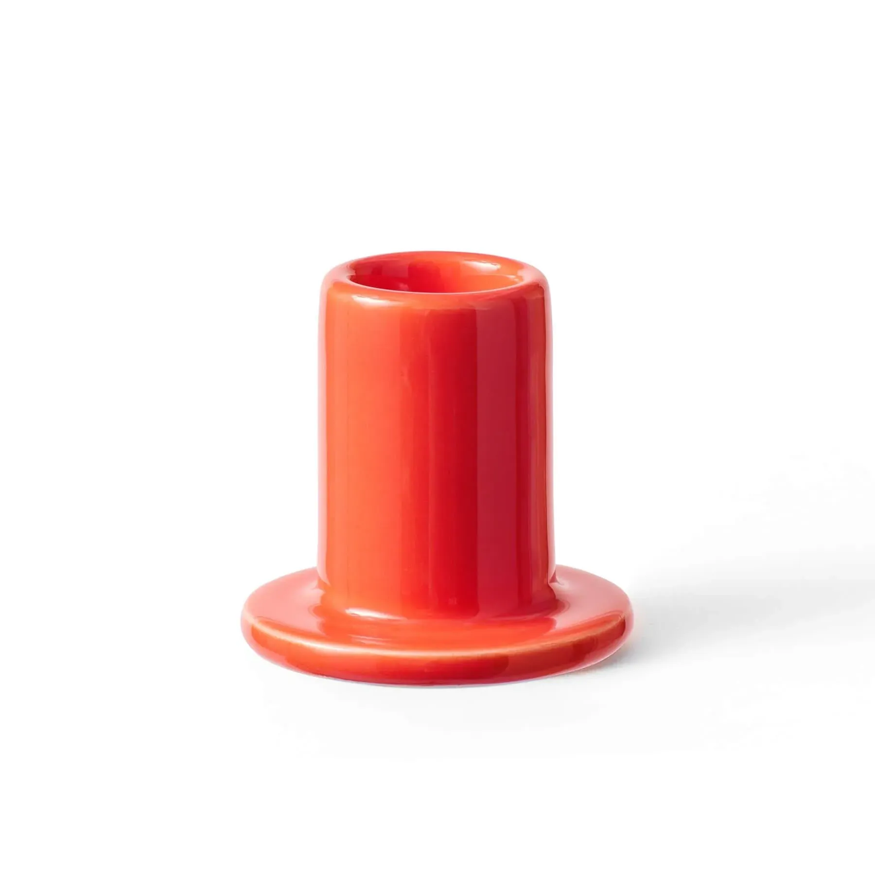 Tube Candleholder - Red, Earthenware