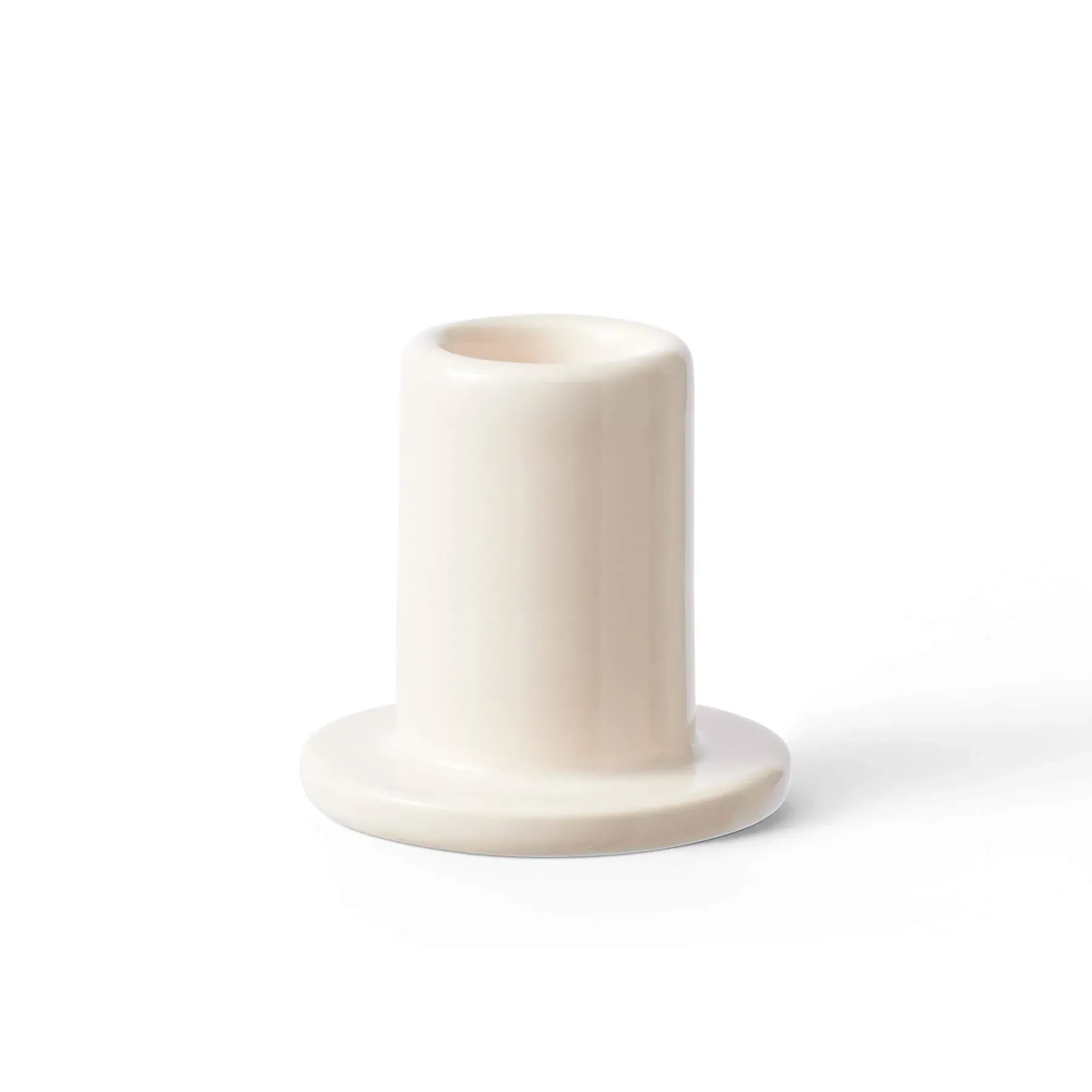 Tube Candleholder - White, Earthenware