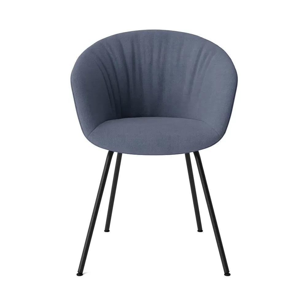 Upholstered Chair with Quilted Shell - Steel