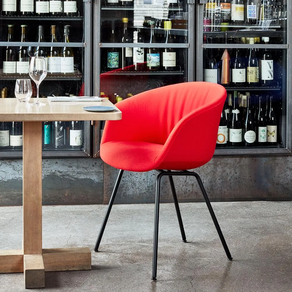 Upholstered Chair with Quilted Shell - Steel