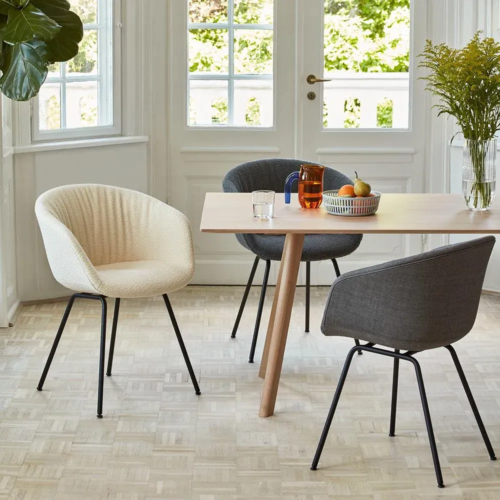 Upholstered Chair with Quilted Shell - Steel