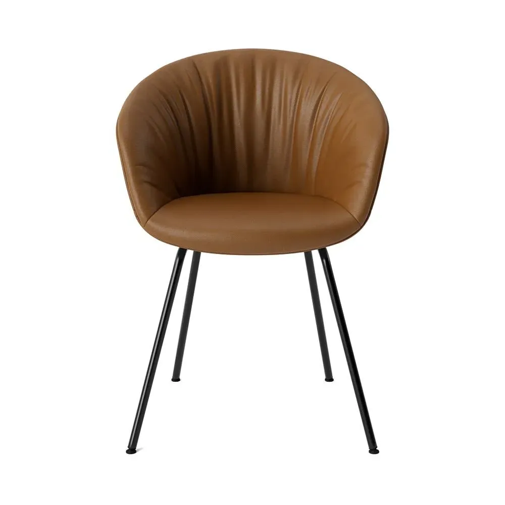 Upholstered Chair with Quilted Shell - Steel