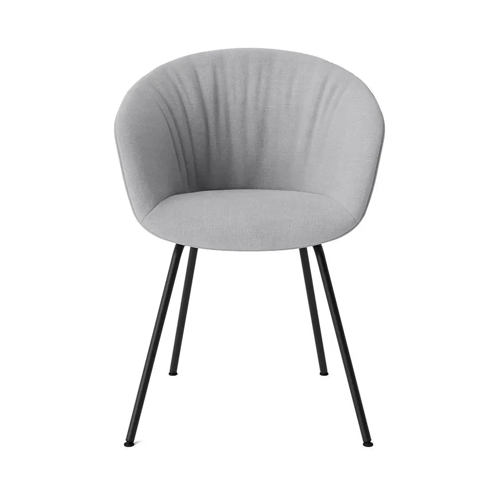 Upholstered Chair with Quilted Shell - White Base