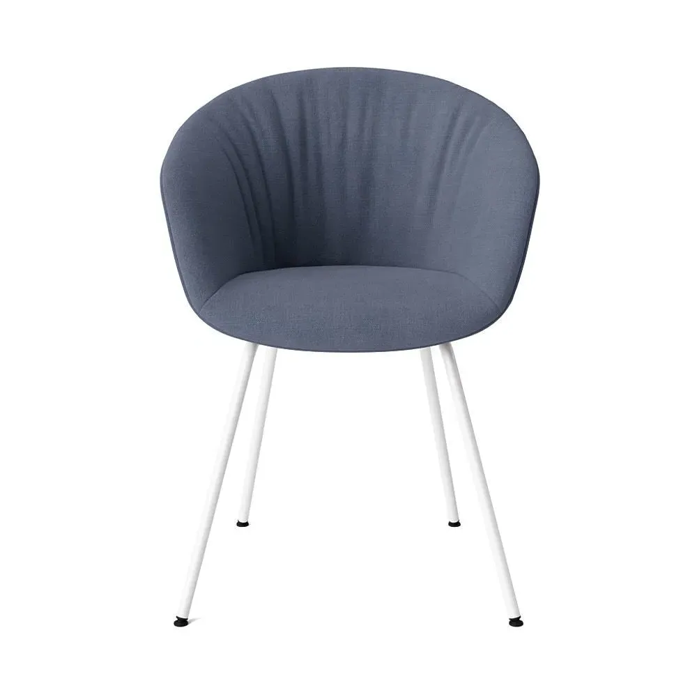 Upholstered Chair with Quilted Shell - White Base