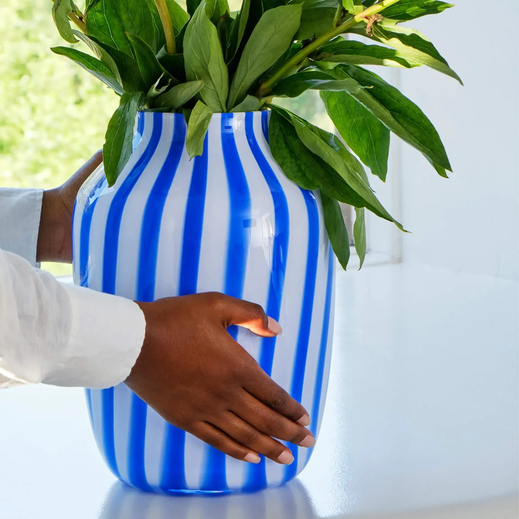 Wide Vase - Light Blue, Glass