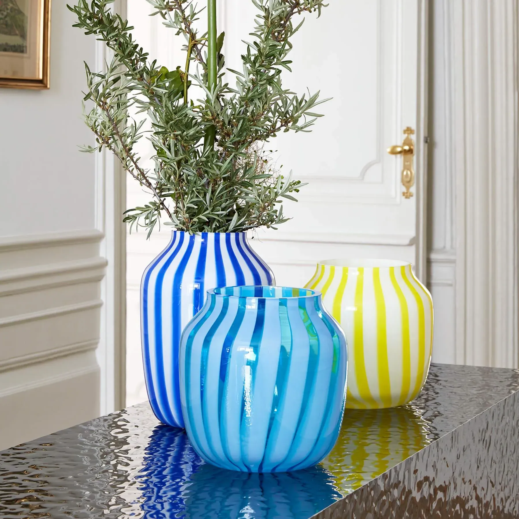 Wide Vase - Yellow, Glass