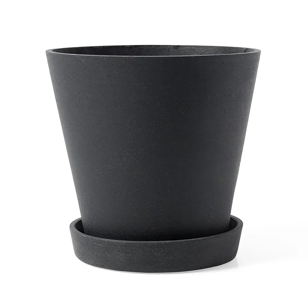 XXL Planter with Saucer - Grey, Polystone