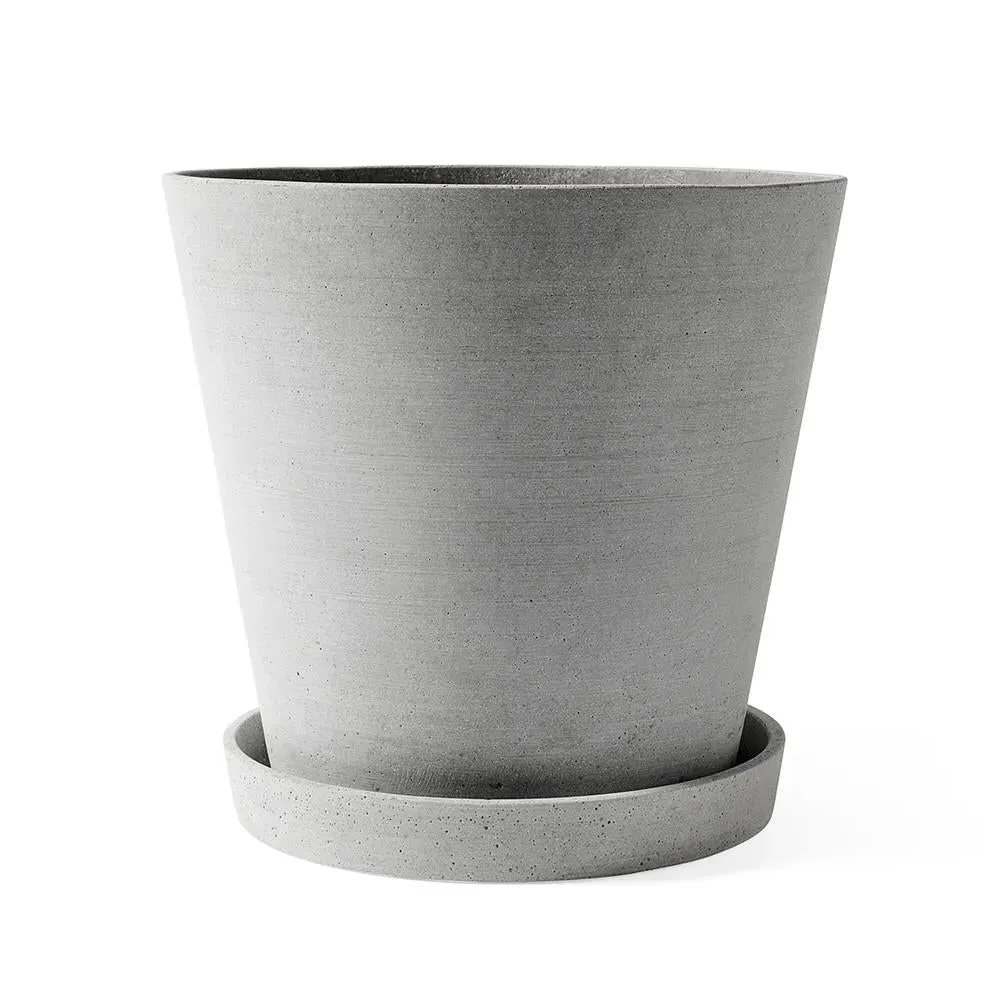 XXXL Planter with Saucer - Grey, Polystone
