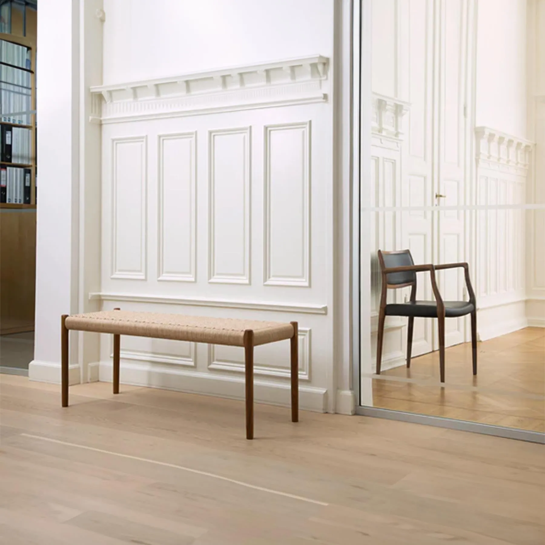 120cm Dining Bench with Paper Cord Seat - Oak